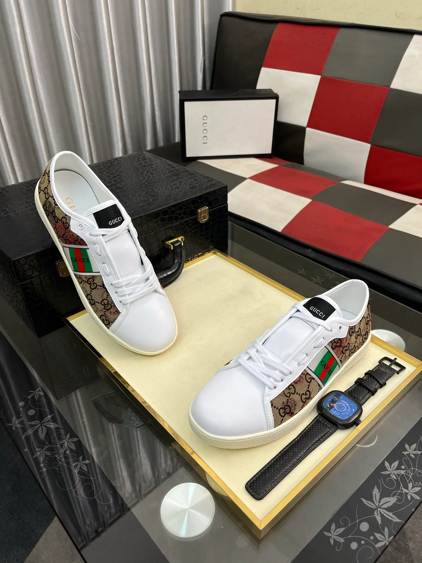 Men's Men's Shoes💰400⌚️⌚️" GUCCI" New official website • Same style, latest • hot style casual shoes, top brand [seduce] luxury ~ purchasing agency, top ~ quality. Products sold at the counter [strong] Original embossed calfskin fabric ➕ Comfortable sheepskin lining, code number: 38-443️⃣colors available